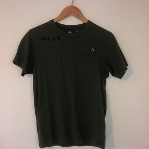 Olive green T-Shirt with bee embroidery